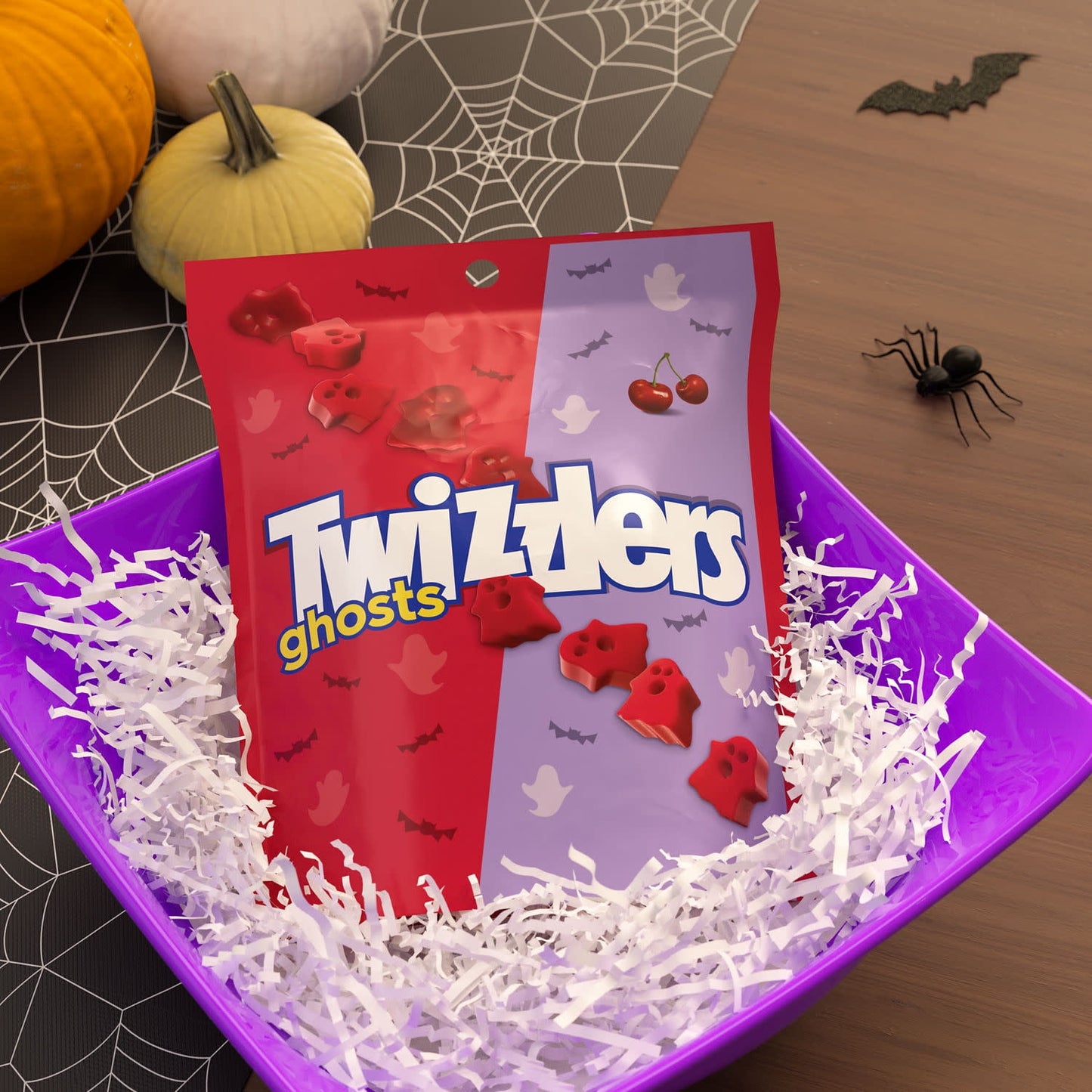 Twizzlers Ghosts Cherry Flavored Chewy Halloween Candy, Bag 7.1 oz