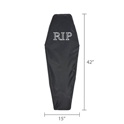 Collapsible Coffin Decoration, Black and White, 42", Halloween by Way To Celebrate