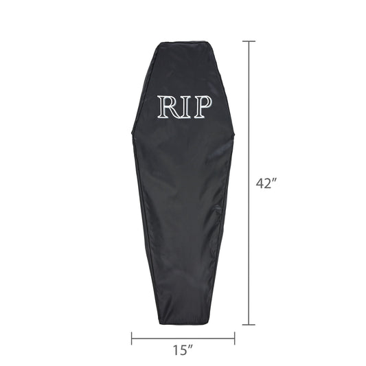 Collapsible Coffin Decoration, Black and White, 42", Halloween by Way To Celebrate