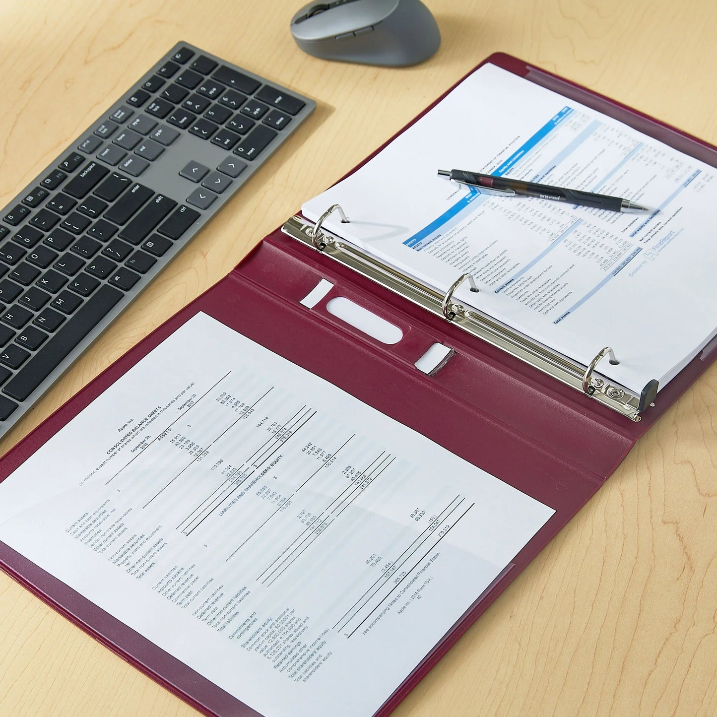 Pen+Gear Heavy Duty View 1.5" D-Ring Binder, Red
