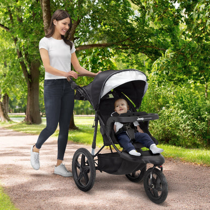 Jogging stroller – rugged all-terrain stroller for babies and toddlers, ideal for outdoor runs, walks, and active family outings
