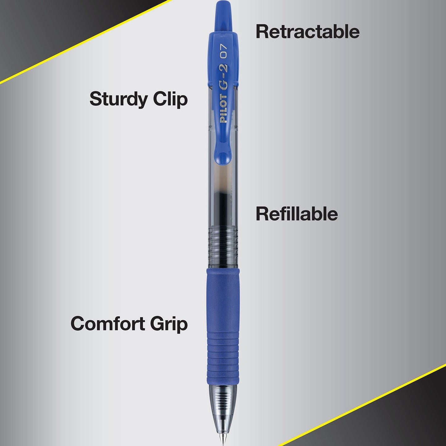 Pilot G2 Retractable Gel Pens, Fine 0.7mm, 16 Pack, Blue