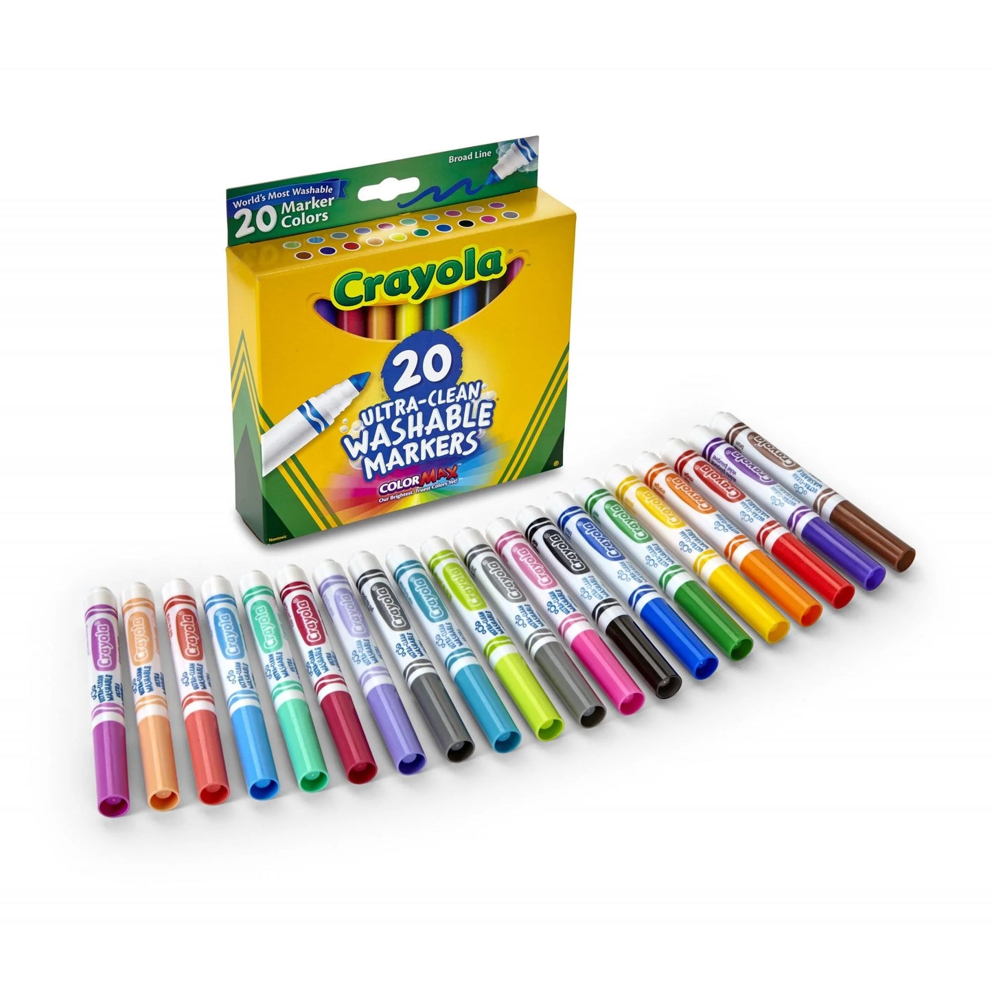 Crayola Ultra-Clean Washable Broad Line Markers, 20 count