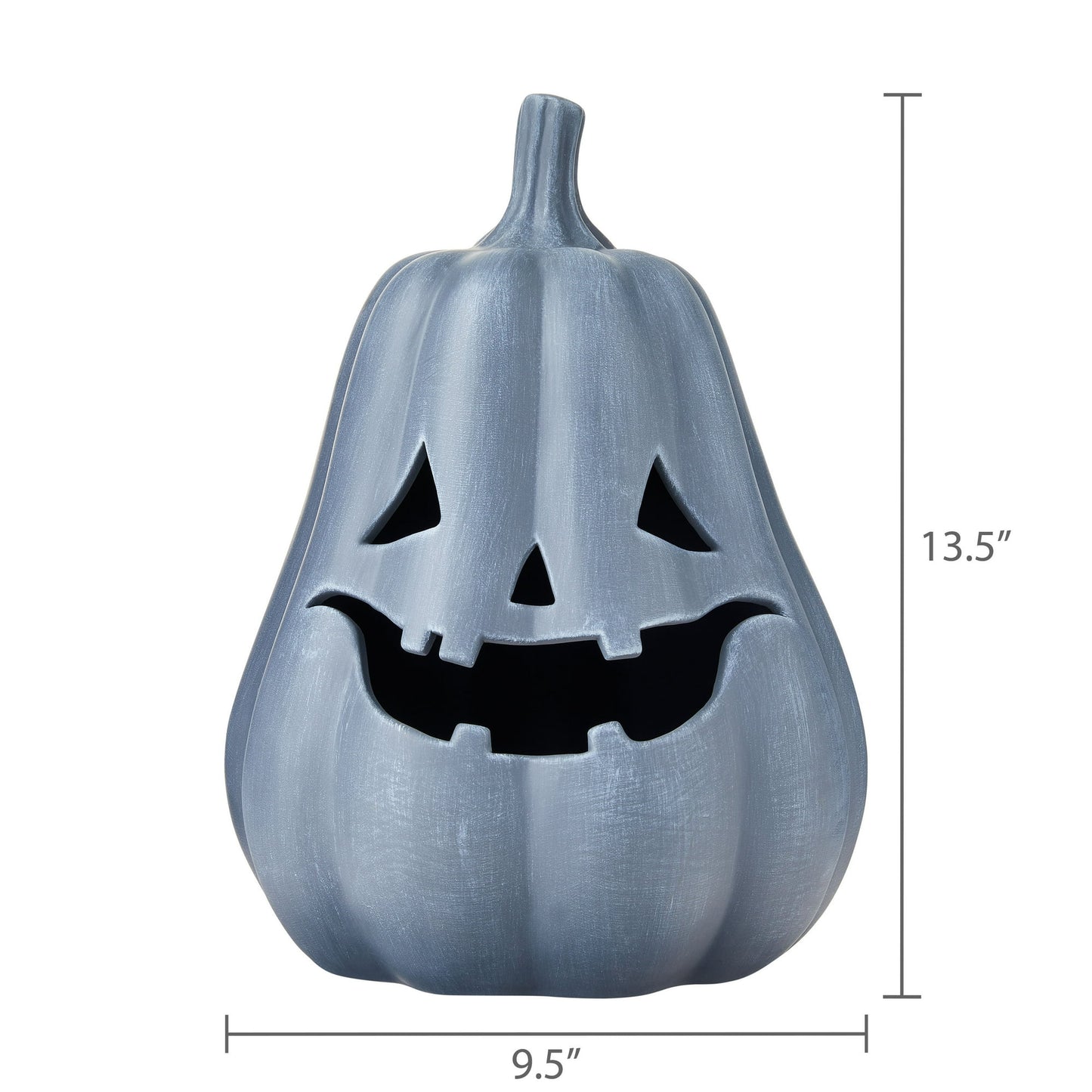 Clay Jack-o-Lantern Tabletop Fall Halloween Decor, Gray, by Way To Celebrate