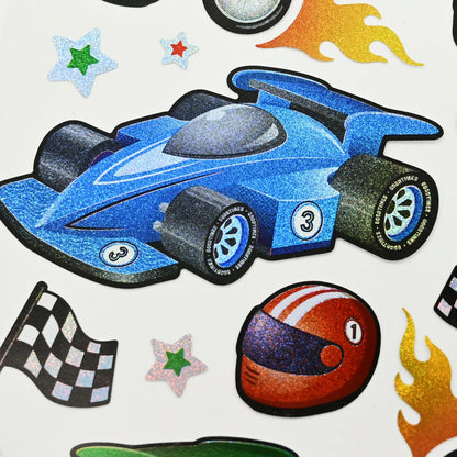 Hello Hobby Multicolor Race Car Themed Stickers, 22 Count