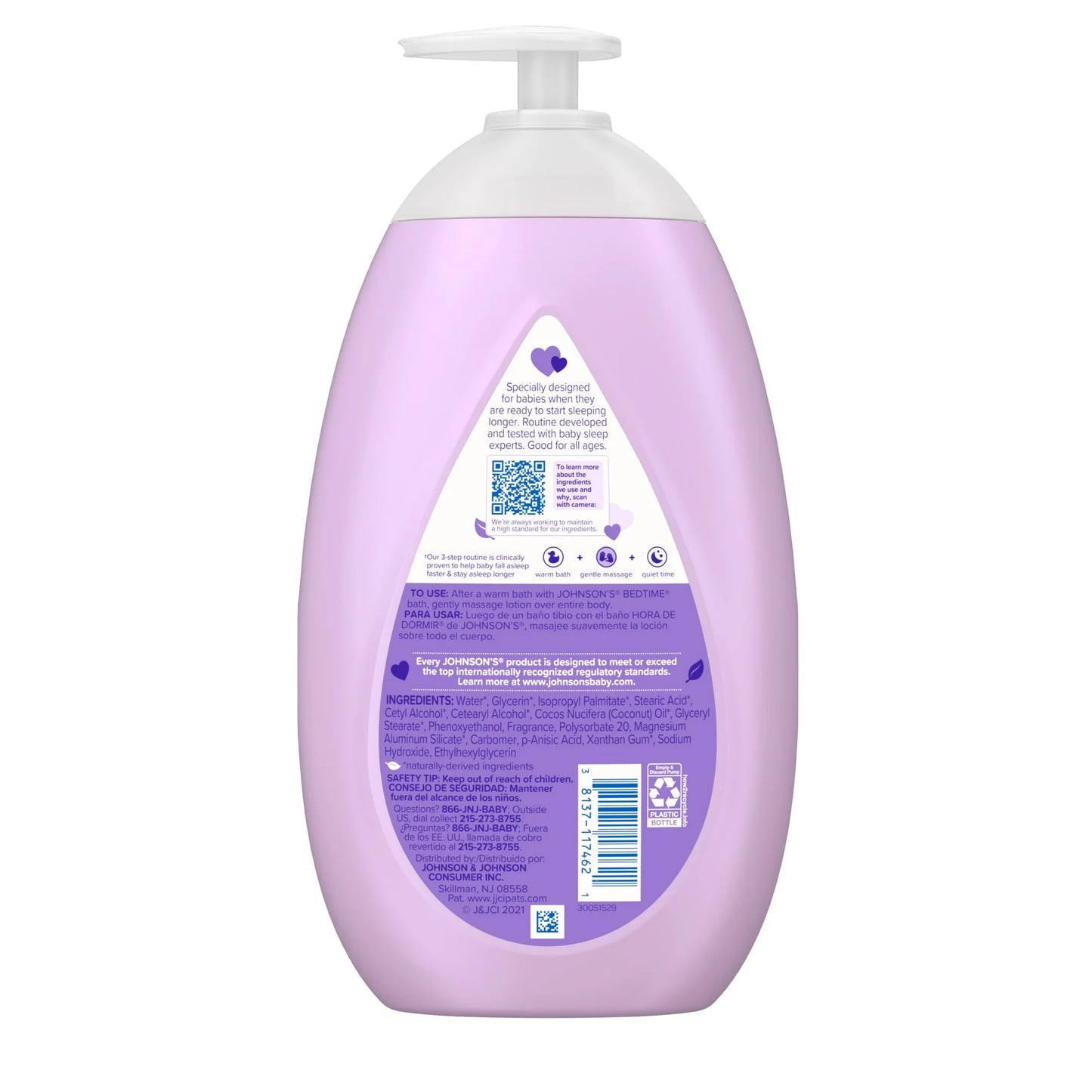 Johnson's Moisturizing Bedtime Baby Body Lotion with Coconut Oil  & Natural Calm Aromas -13.6oz