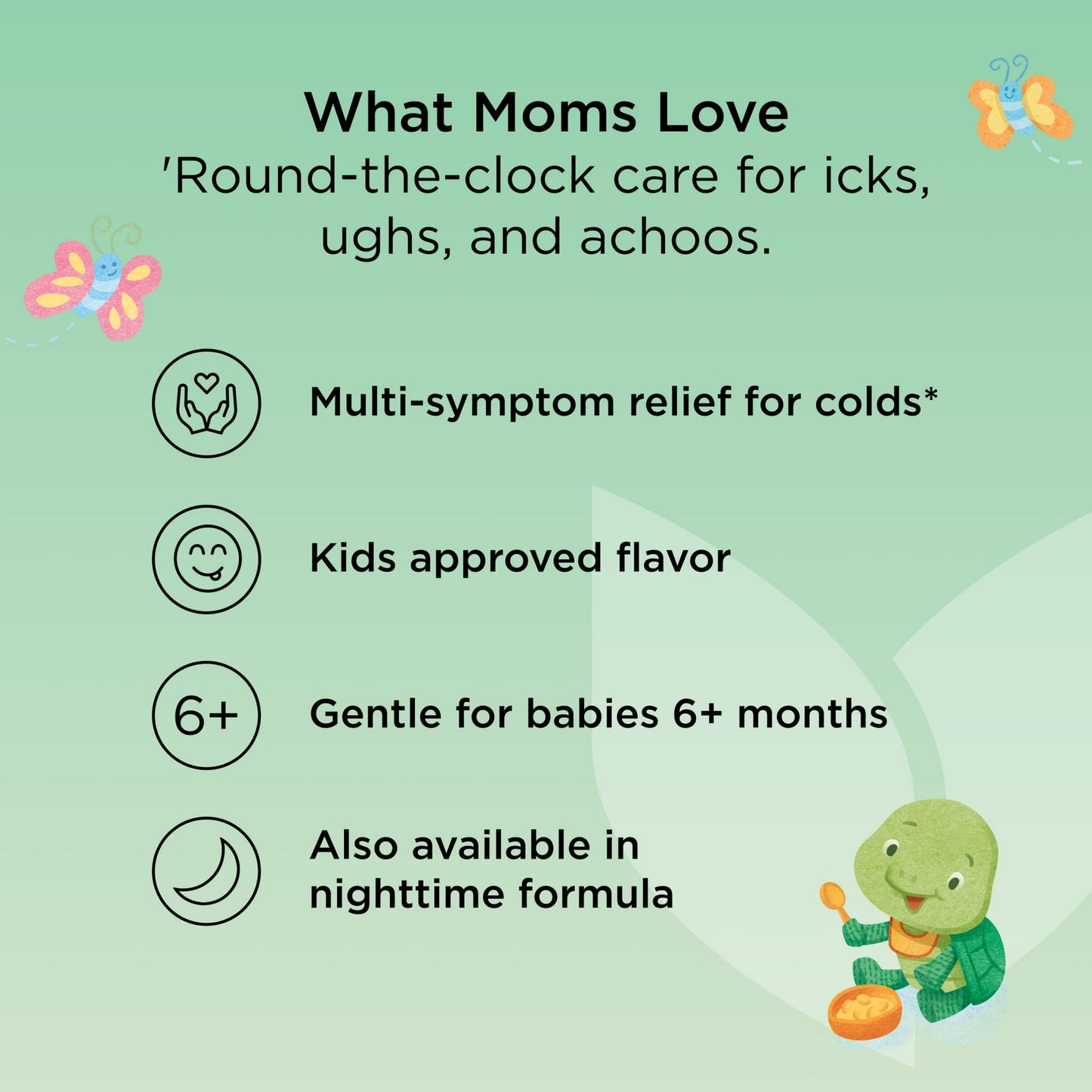 Image displaying text and details for gentle relief and care product, for children