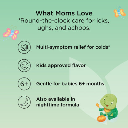 Image displaying text and details for gentle relief and care product, for children