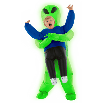 Light Up Alien Pick Me Up Inflatable Halloween Costume for Kids, Youth One Size, from Morph Costumes