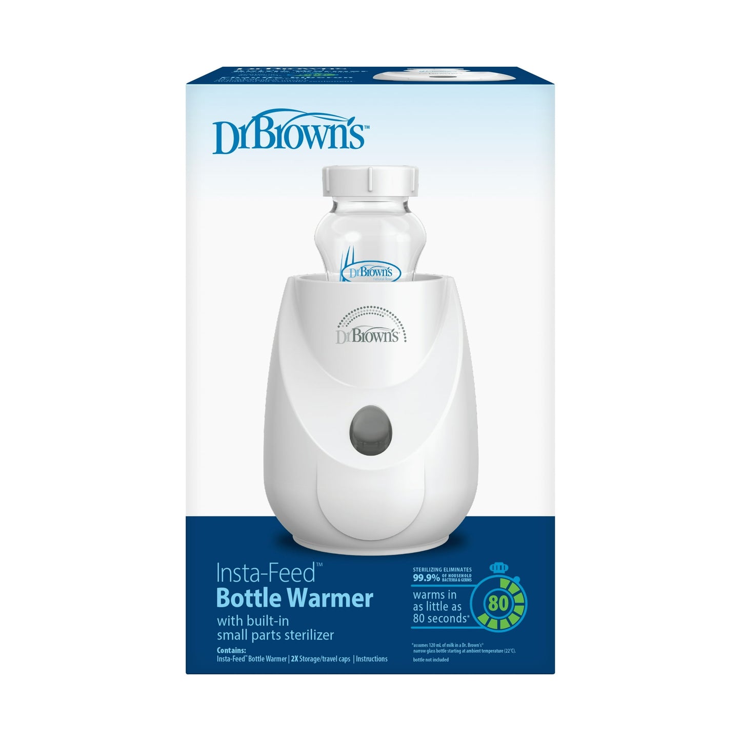 Image displaying a baby bottle warmer/sterilizer in it's box