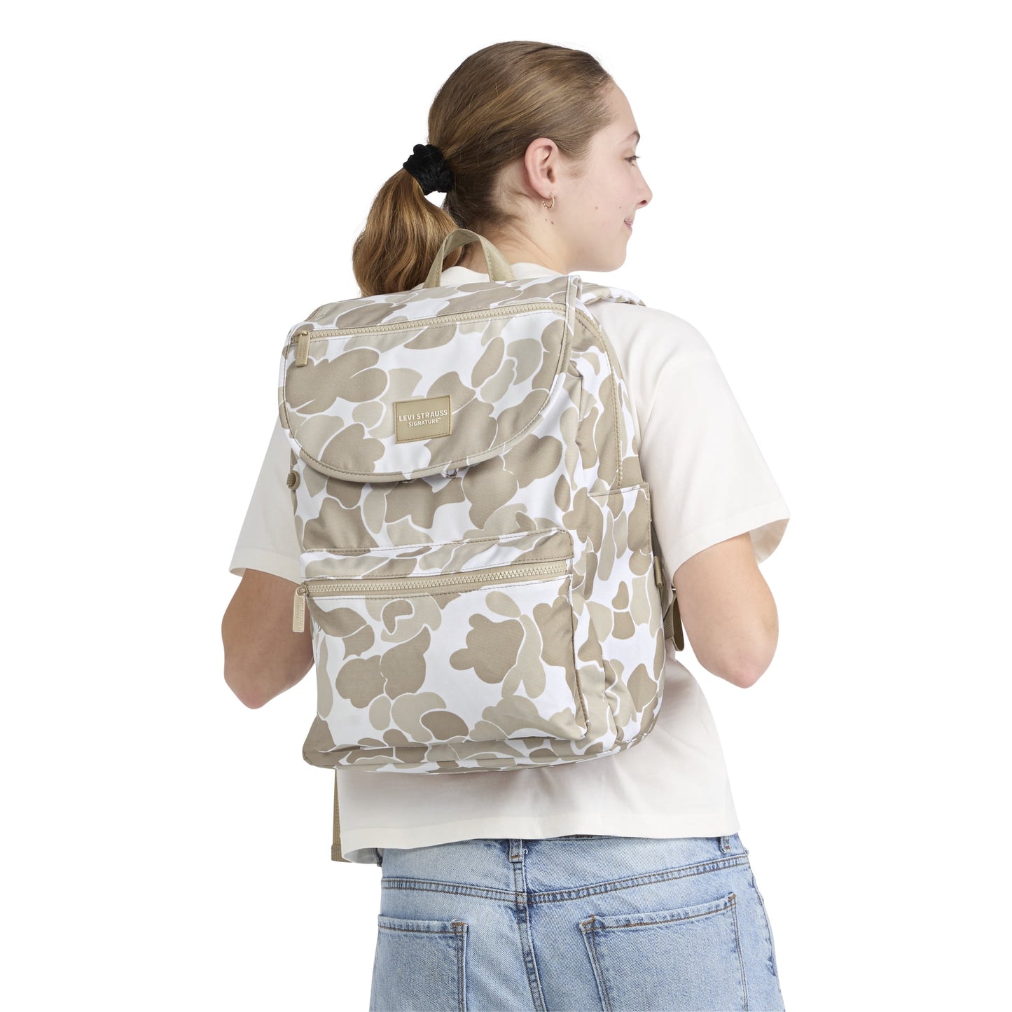 Women's top loader backpack featuring a roomy main compartment for laptops, books, and daily essentials.