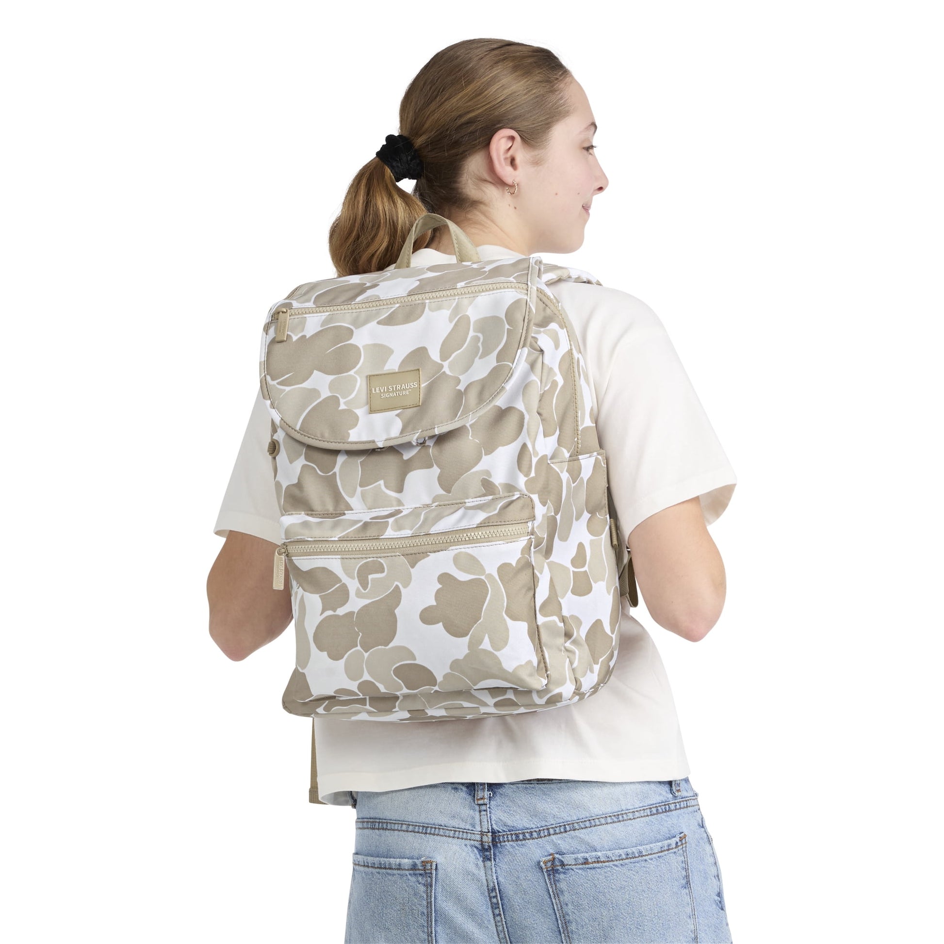 Women's top loader backpack featuring a roomy main compartment for laptops, books, and daily essentials.