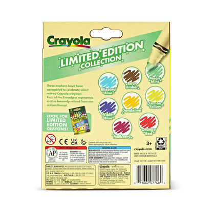 Crayola Limited Edition Colors Broad Line Markers, 8 Ct, Coloring & School Supplies, Classroom Essentials, Gifts, 3+