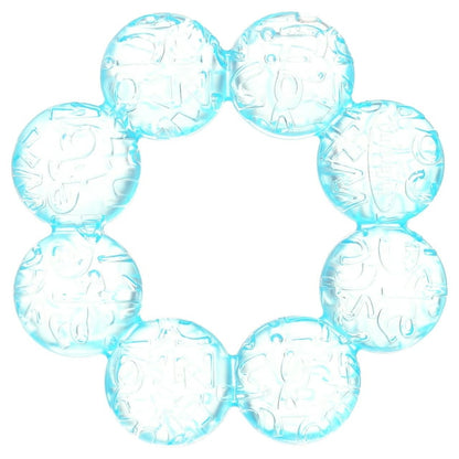circular water-filled teethers, blue