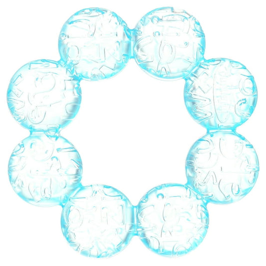 circular water-filled teethers, blue