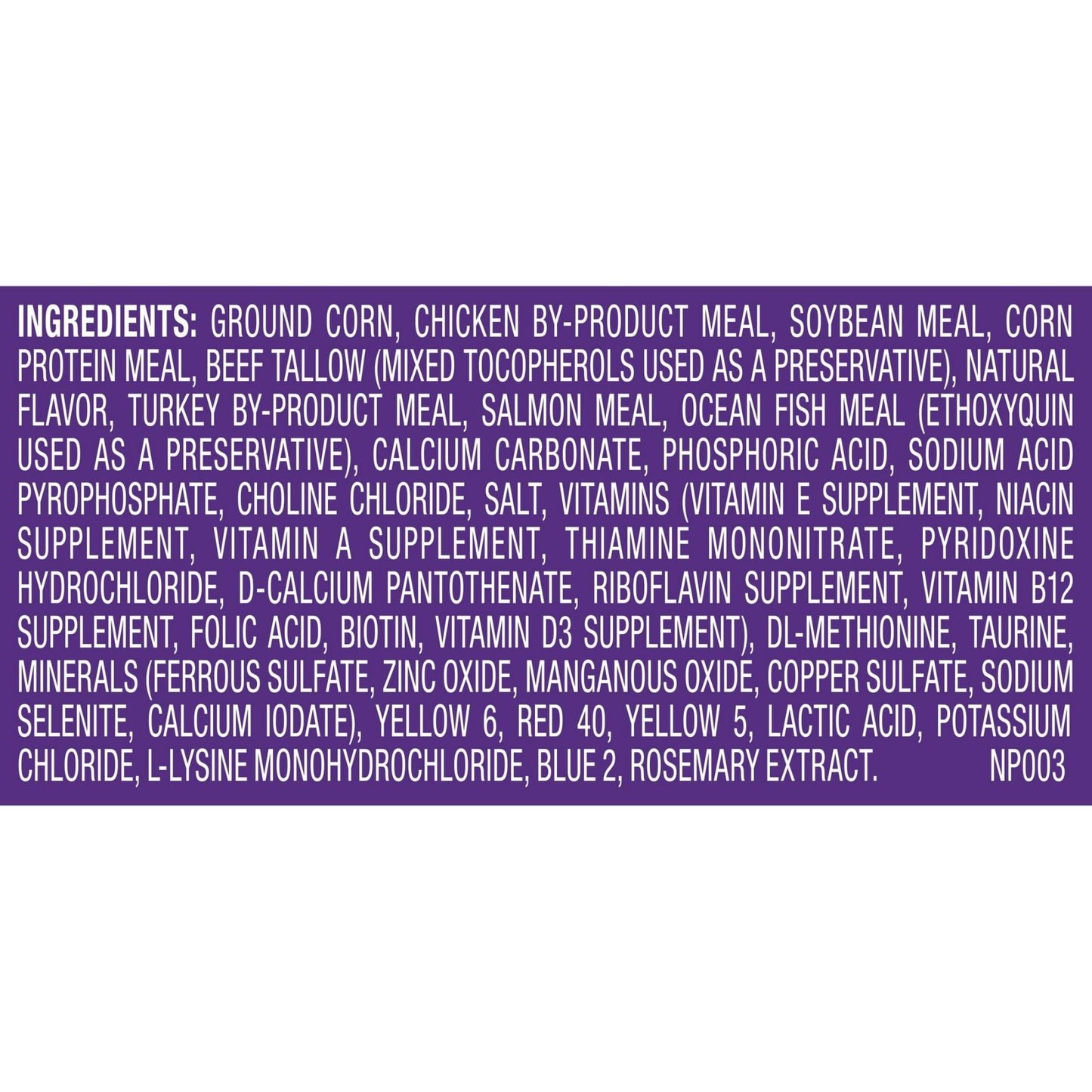Image displaying text about the details of a dry cat food