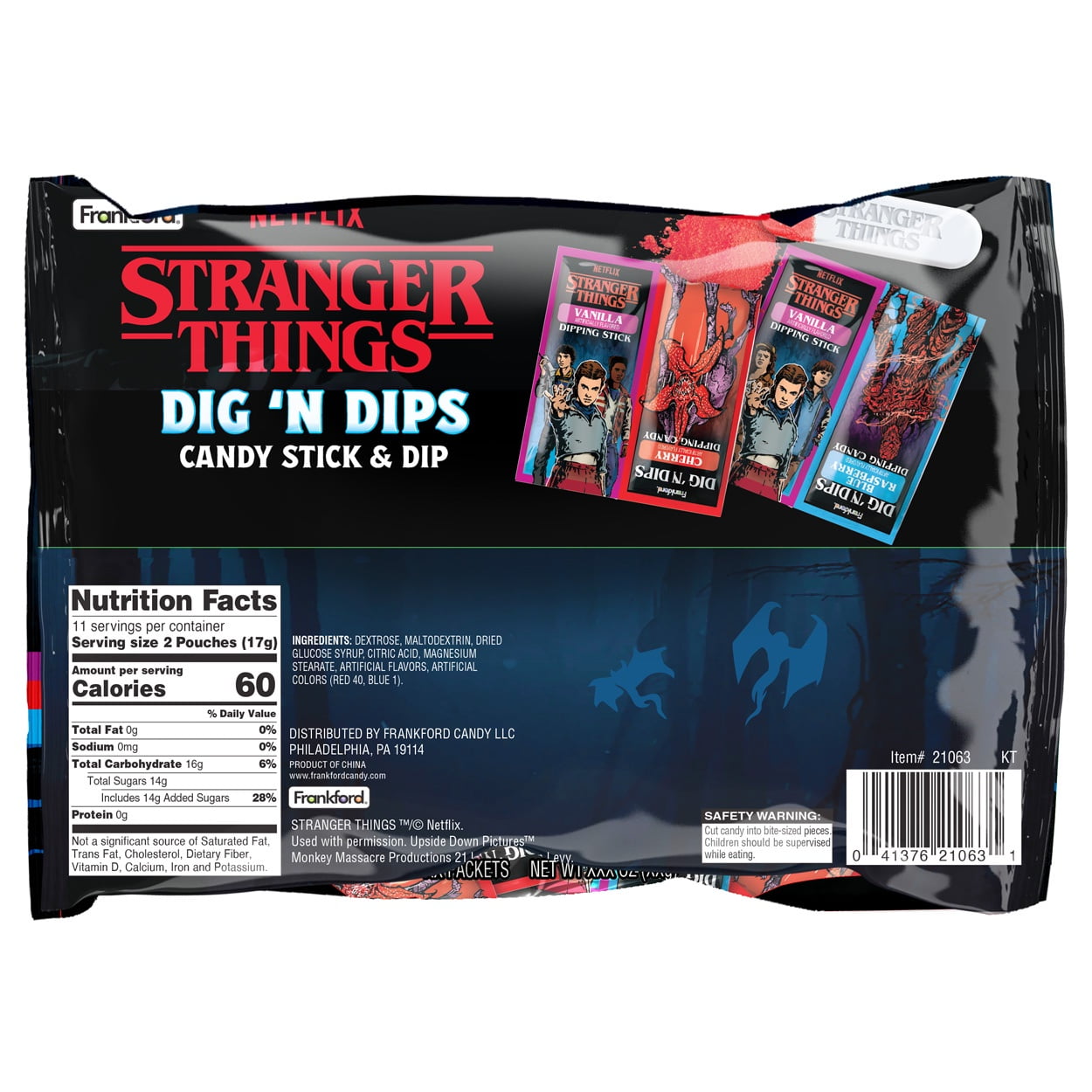 Stranger Things Dig N Dips Halloween Candy Bag by Frankford, 22 Count