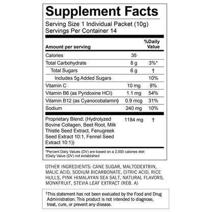 Image displaying text about the details of a Lactation support drink mix 