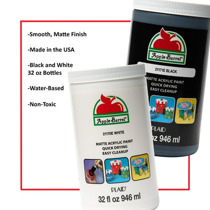 Apple Barrel 21170E Acrylic Craft Paint, Matte Finish, 32 fl oz