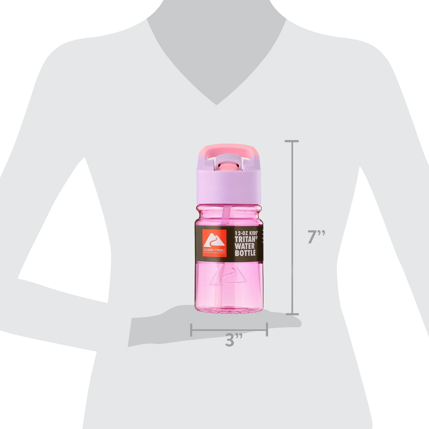 Ozark Trail 12 oz Kids Tritan Plastic Flip-Top Water Bottle