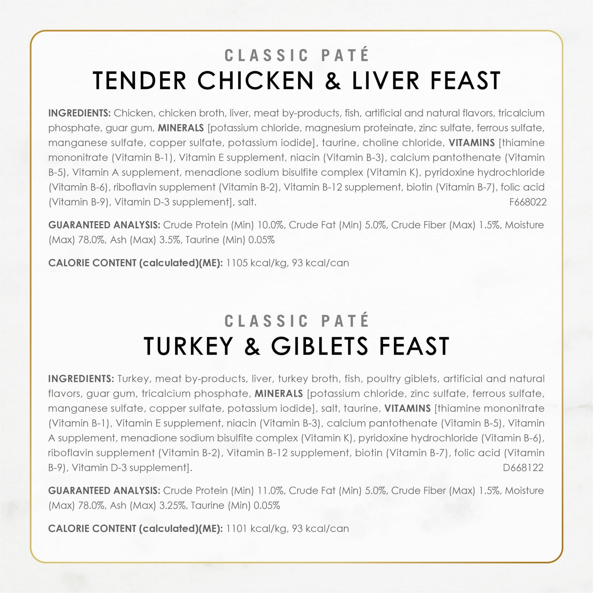 Image displaying text about the details of a Wet cat food