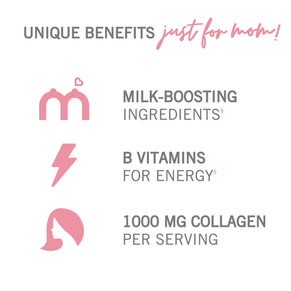 Image displaying text about the details of a Lactation support drink mix 
