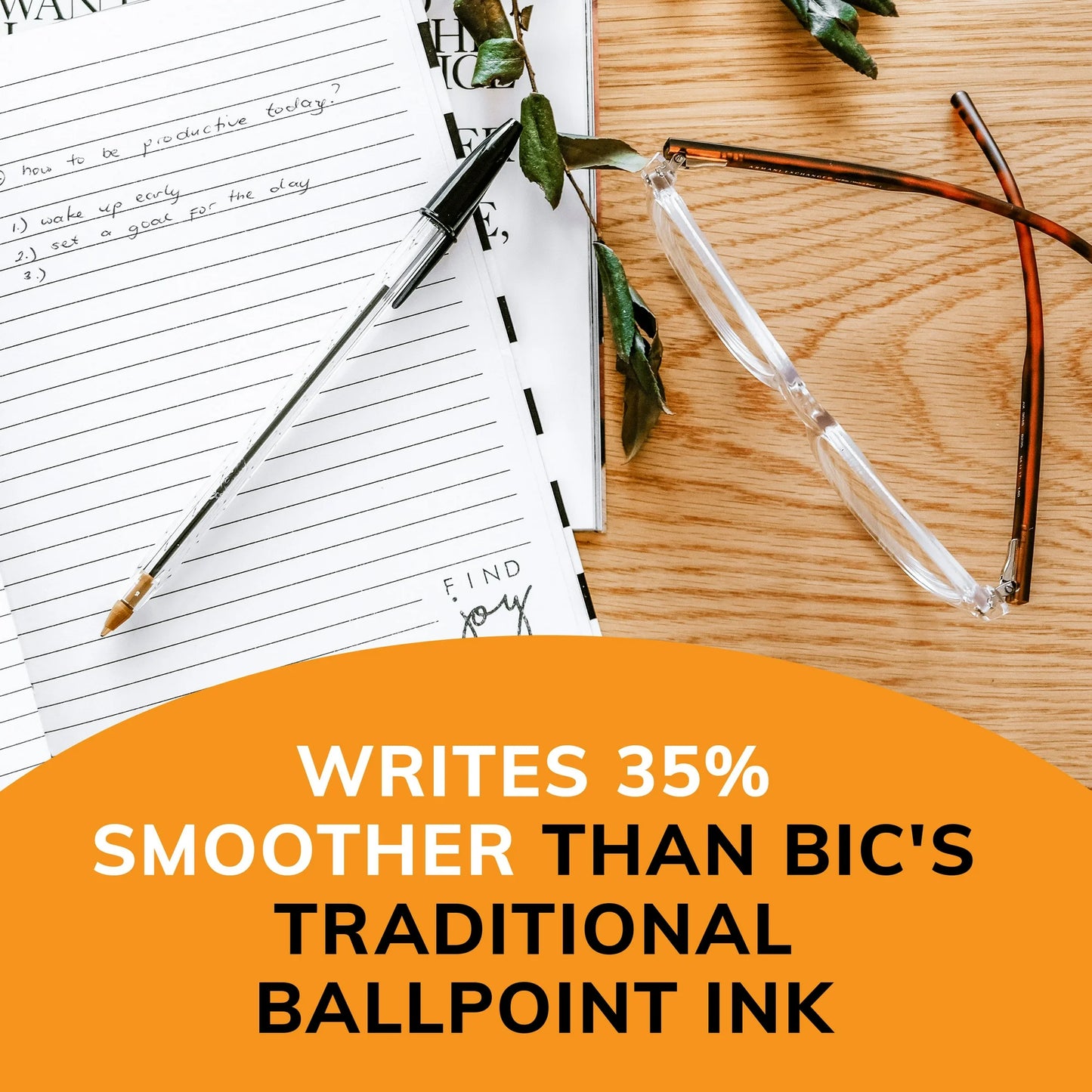 BIC Cristal Xtra Smooth Ballpoint Pen, Medium Point, 1.0 mm, Black Ink, 10 Count