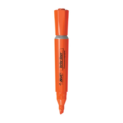 BIC Brite Liner Highlighter, Chisel Point, Assorted Colors, 4 Count