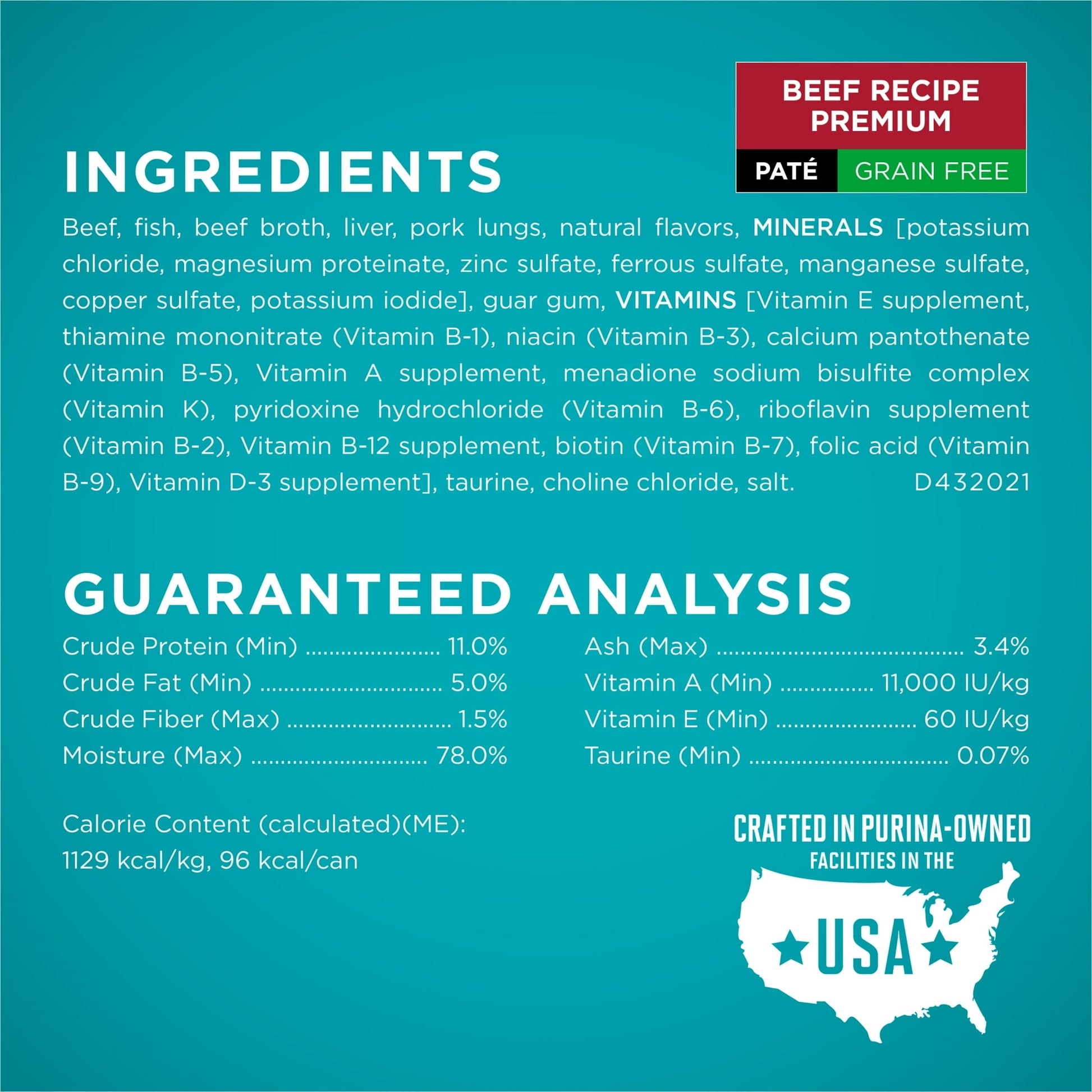 Image displaying text about the details of a Wet cat food