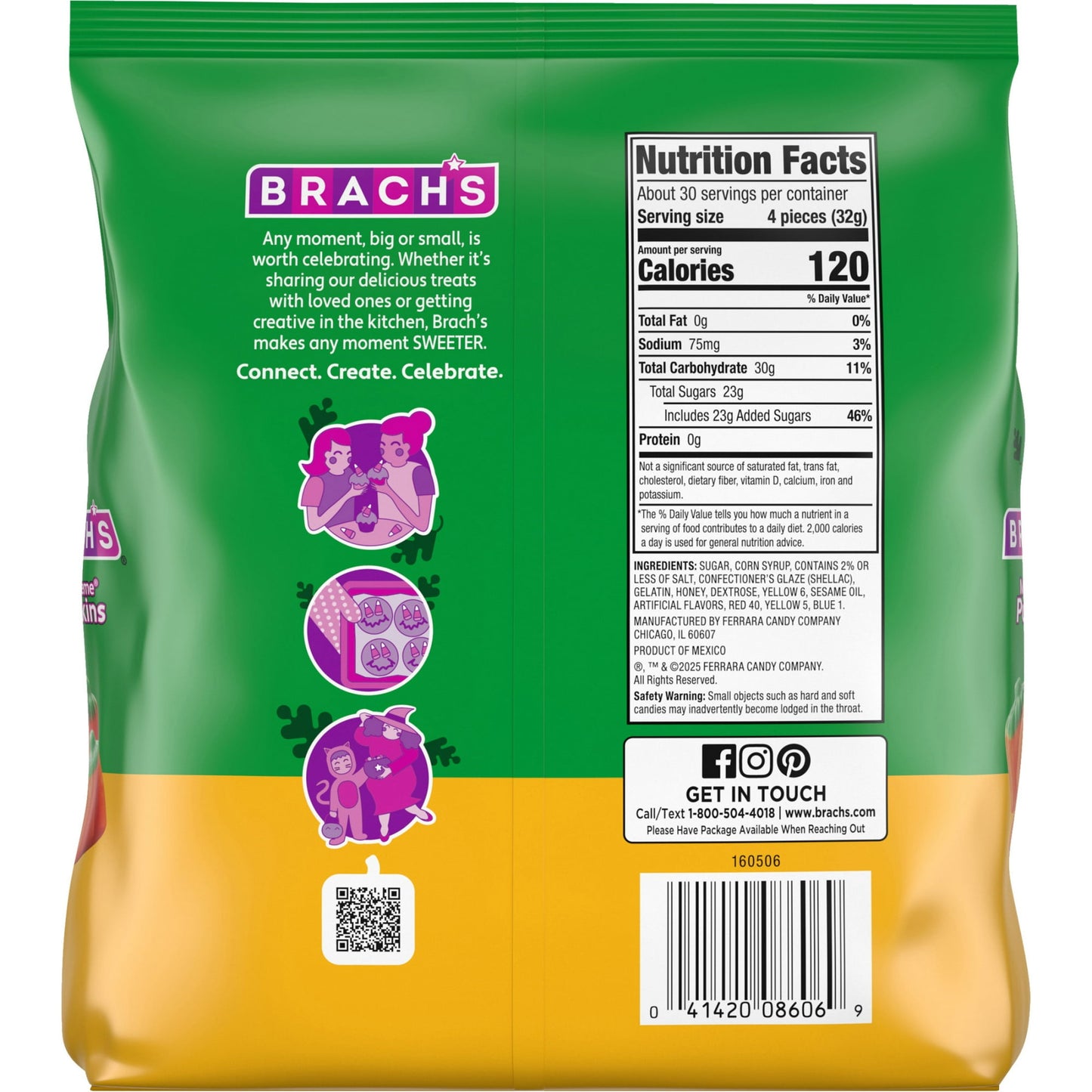 Brach's Mellowcreme Pumpkins Candy, Halloween Candy, Fall Treats, 30 Ounce Bag
