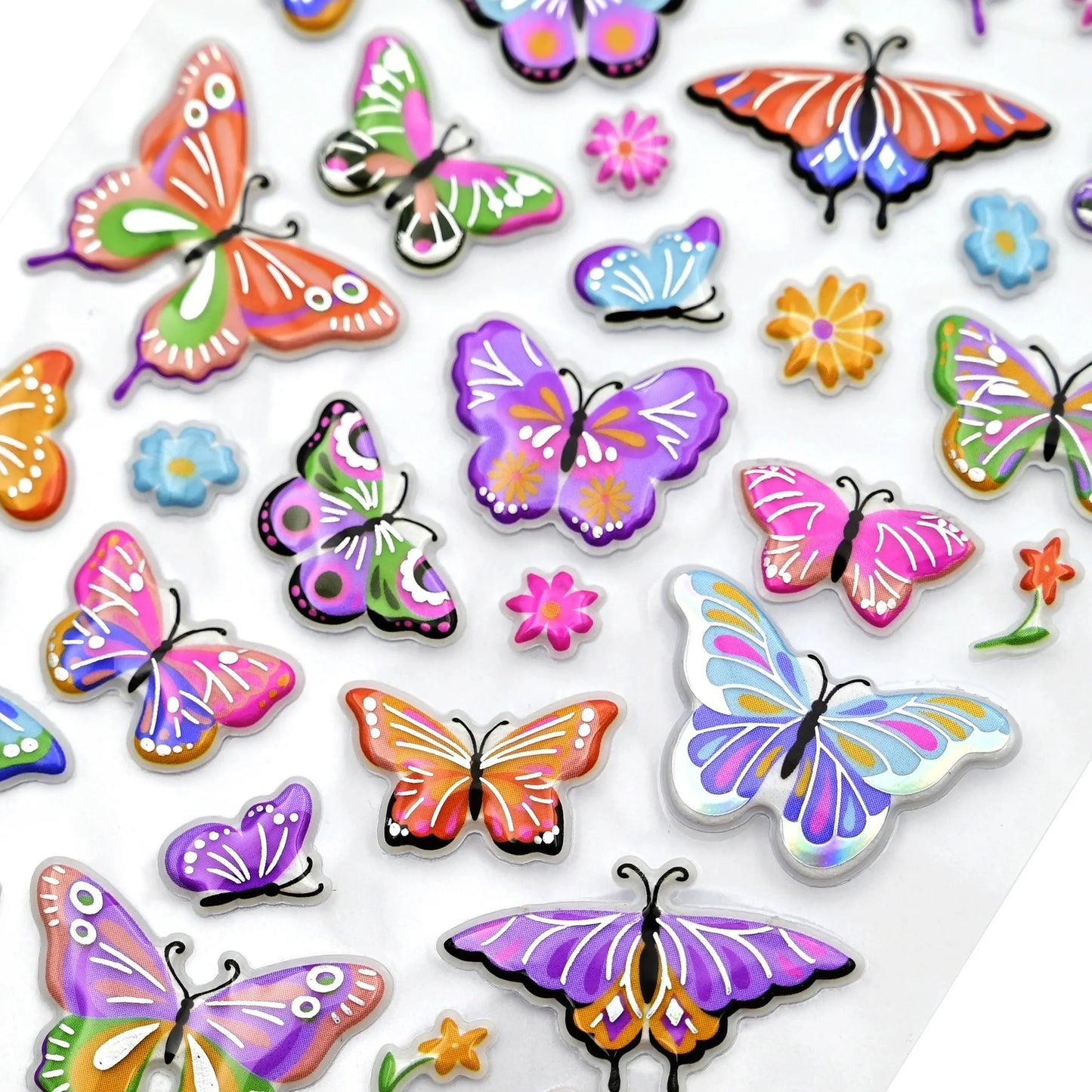 Hello Hobby Multicolor Butterfly Mini Puffy Designer Stickers, 67 Count