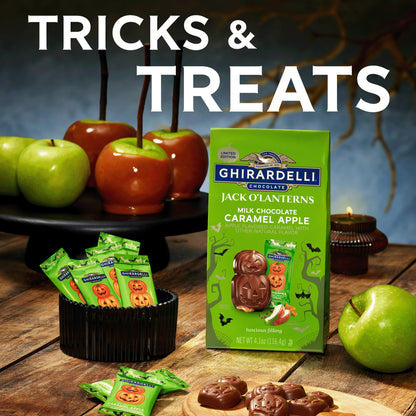 GHIRARDELLI Milk Chocolate Caramel Apple Jack O Lanterns, 4.1 oz Bag