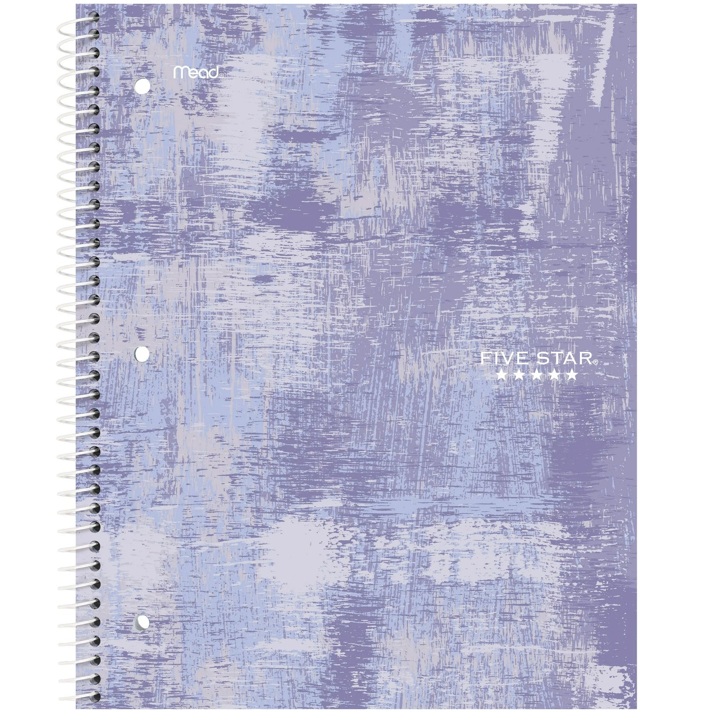 Five Star Yoga Spiral 1 Subject College Ruled Notebook Plus Study App, 8.5" x 11", Lavender Grit, Poly, Spiral, 80 Sheets