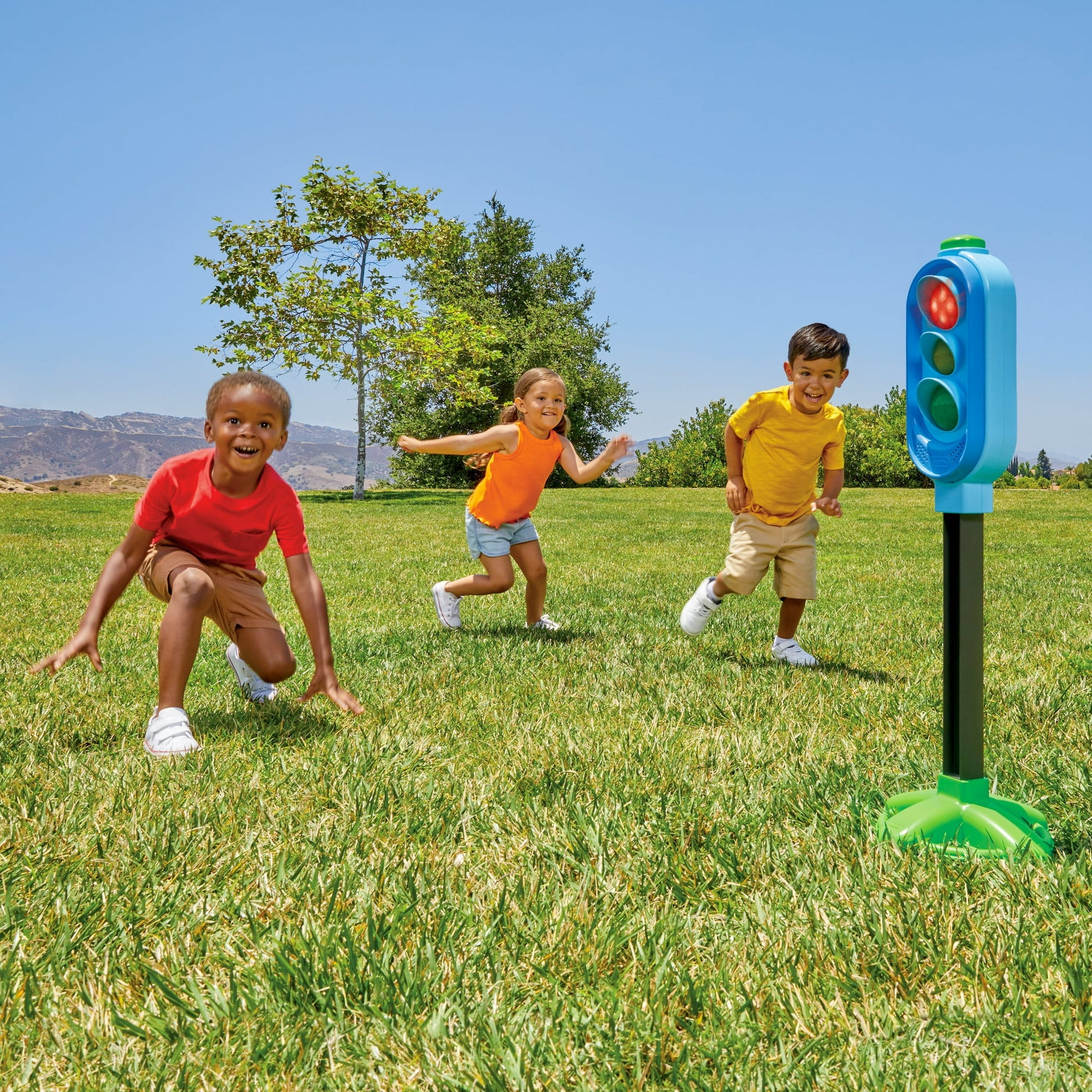 Colorful kids outdoor play equipment for active backyard fun and physical play for toddlers and young children.