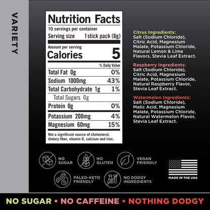 Image displaying text about the details of a Electrolyte drink mix