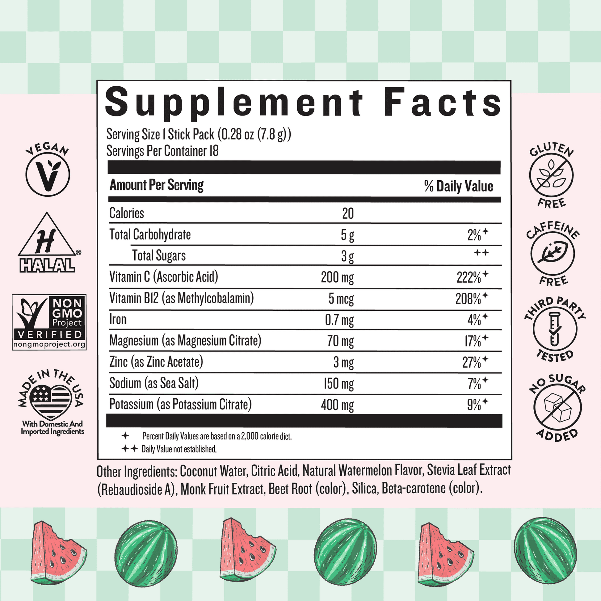 Image displaying text about the details of a Electrolyte drink mix
