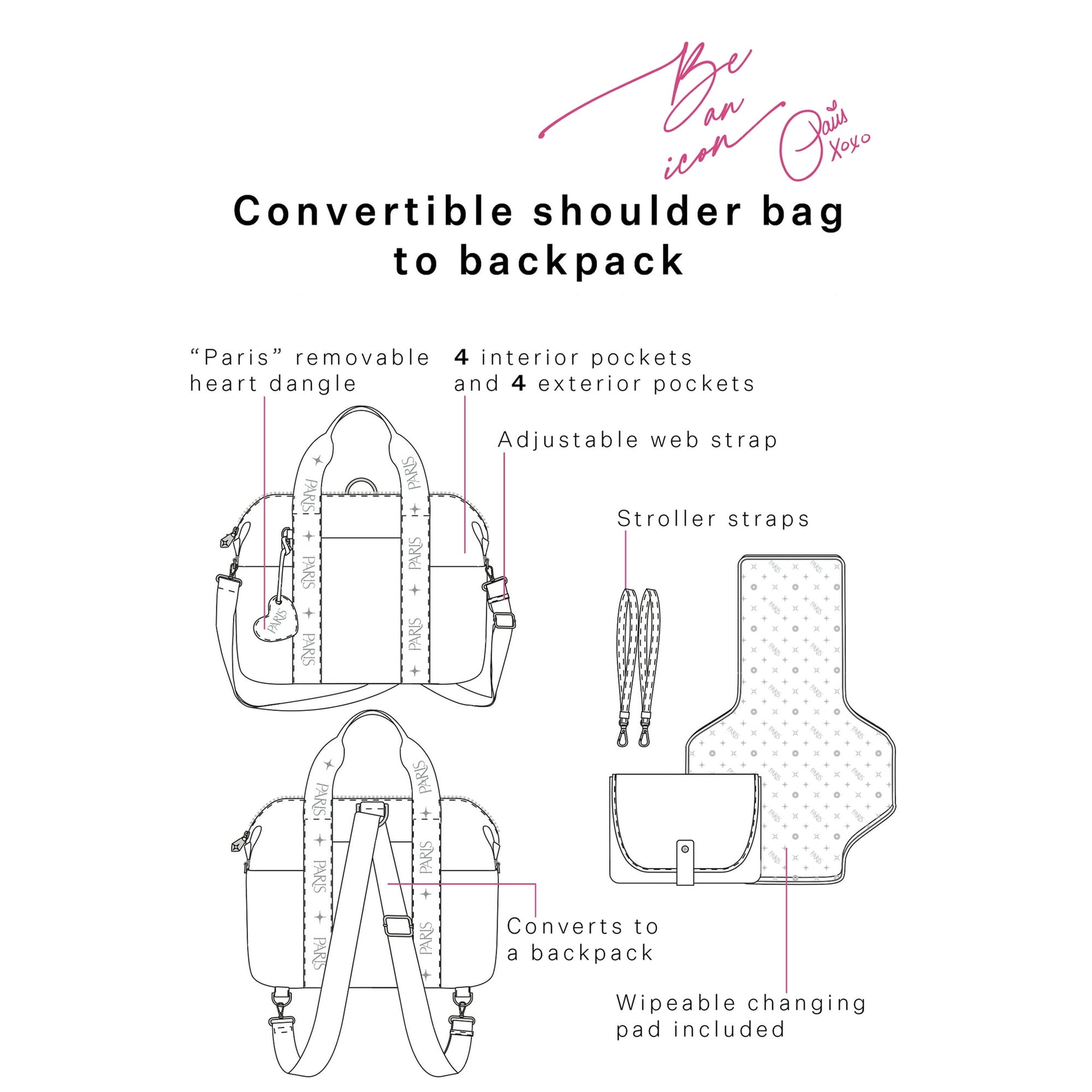 Baby diaper bag – versatile and easy-to-carry bag suitable for organizing and storing baby items for daily outings