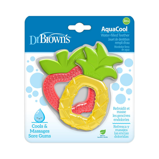 Dr. Brown's Aqua Cool Water-Filled Baby Teether, Cool Relief, BPA Free, Pineapple/Apple, 3m+, 2 Pack