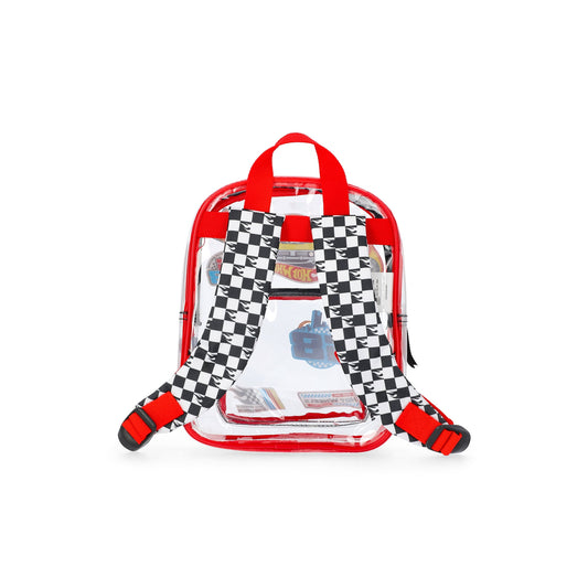 Transparent kids backpack with organized compartments for school supplies, toys, and daily essentials