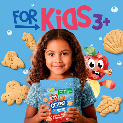 Gerber Get'ems Pumpkin, Apple & Cinnamon Cookies, Kid Snacks Made with Real Veggies & Fruits, 5 oz Bag