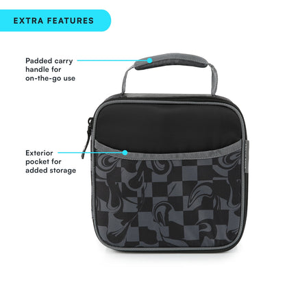 Insulated lunch bag displayed on a white background.