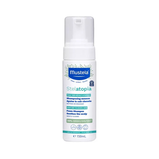 foam shampoo bottle on a white background