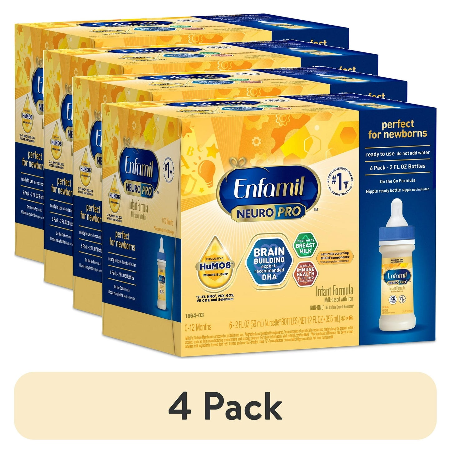 formula boxes with a '4 Pack' label on a white background