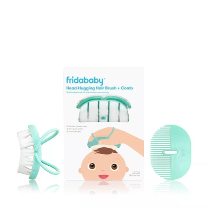 head-hugging hair brush and comb set on a white background