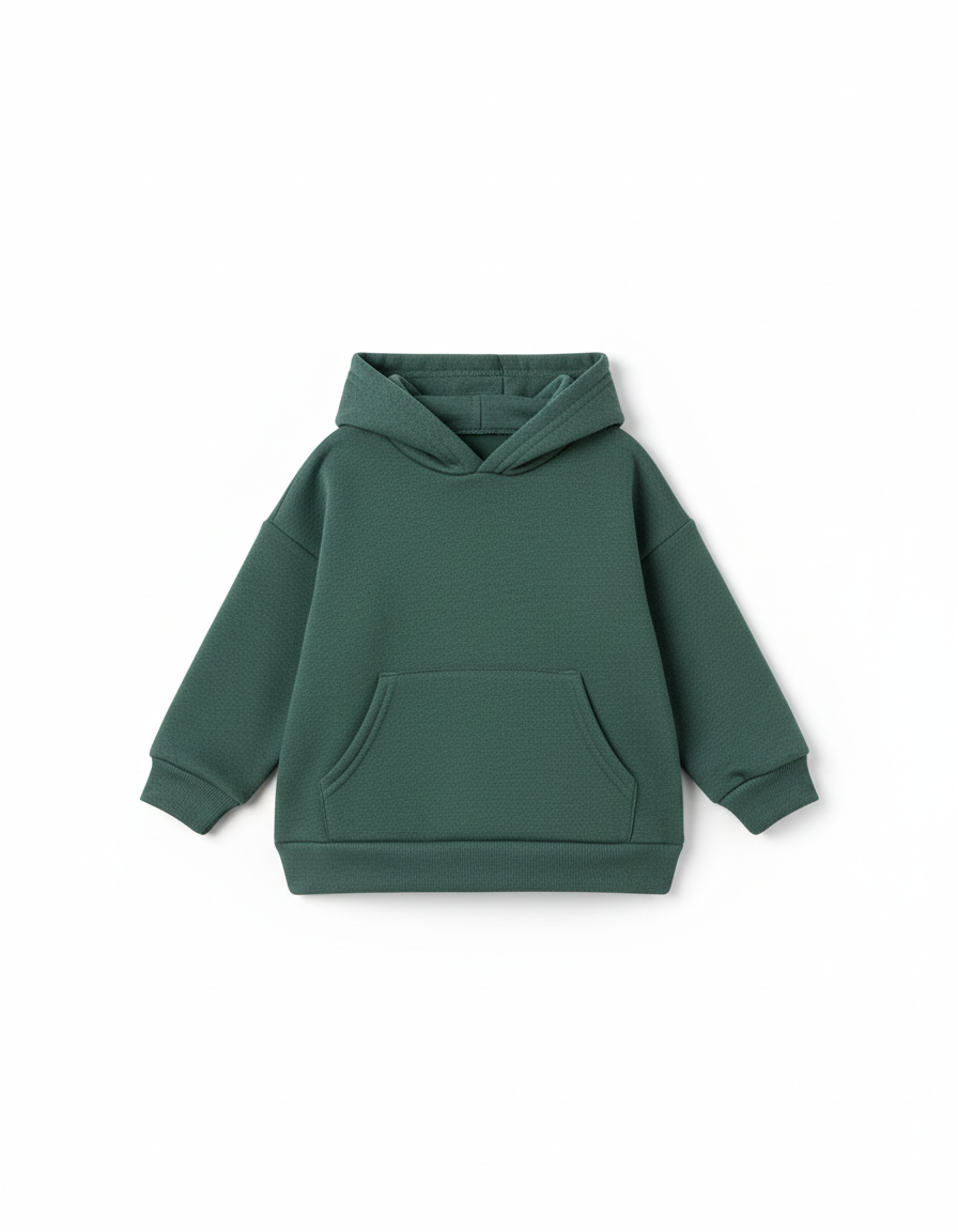 Green Christmas  hoodie for kids on a white background