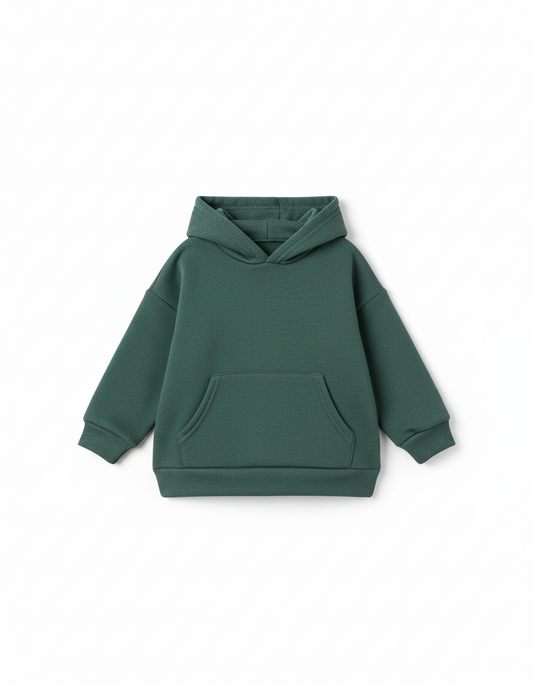 Green Christmas  hoodie for kids on a white background