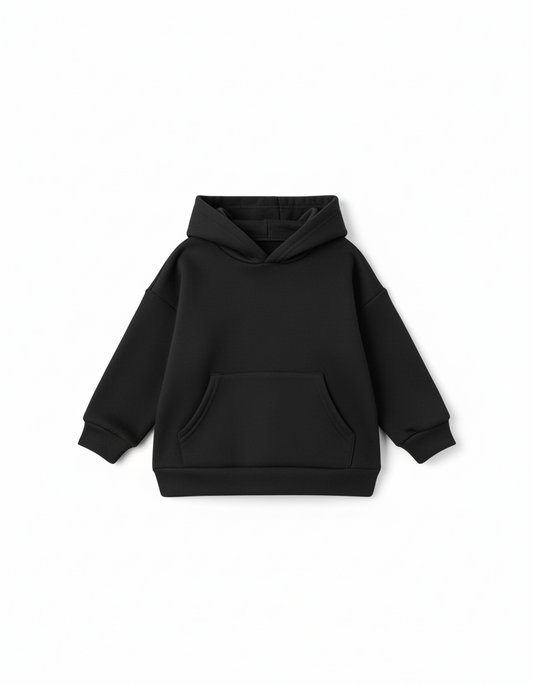 Premium Cozy Kids Hoodie –Toddler Sponge Fleece Pullover - Black | Hoodie Sweatshirt Soft, Warm & Everyday Comfort