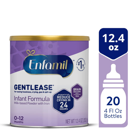 infant formula can with packaging details on a white background