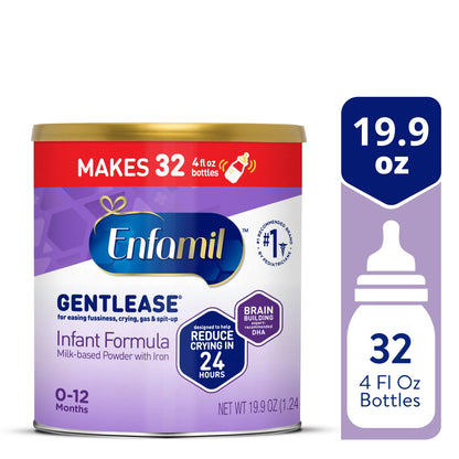 infant formula can with packaging details on a white background