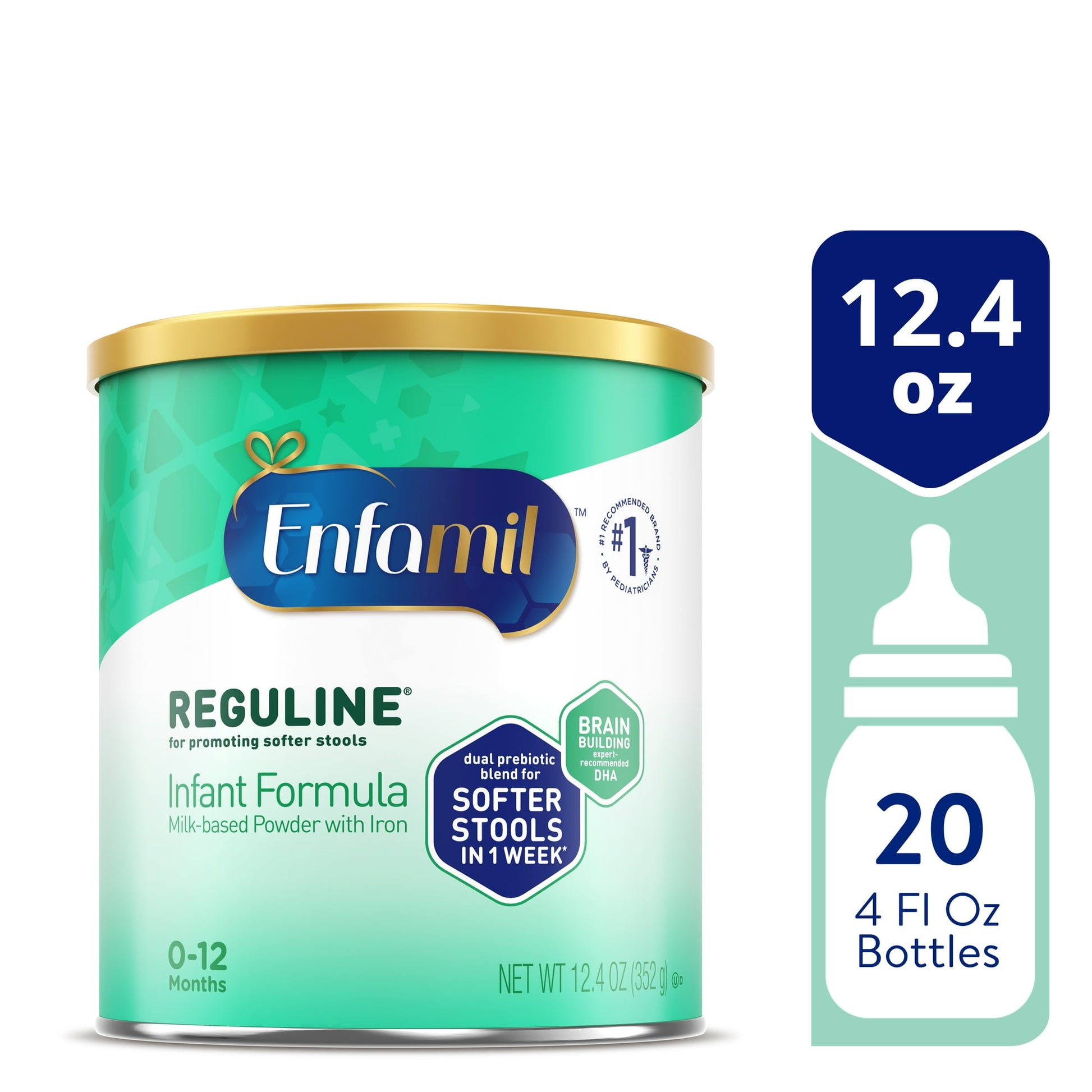 infant formula can with packaging details on a white background
